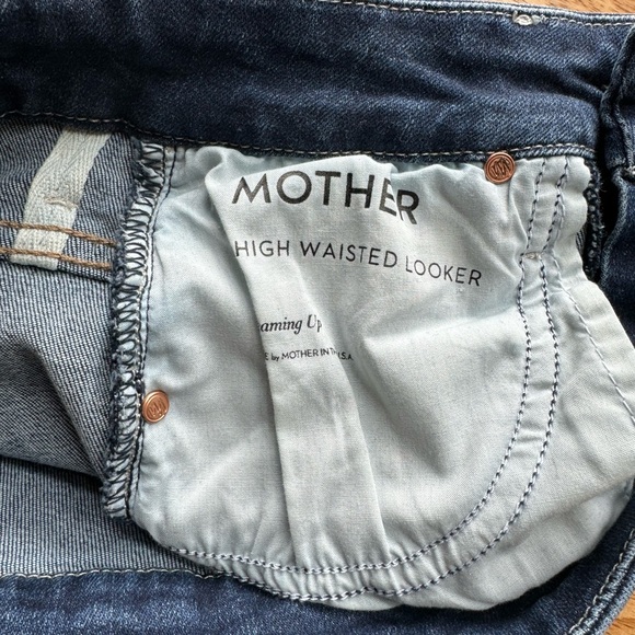 MOTHER Denim Teaming Up High Waisted Looker Ankle Jeans 25 - Picture 5 of 8